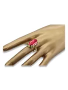 14K Yellow gold Ruby Ring Vintage style vrc038y